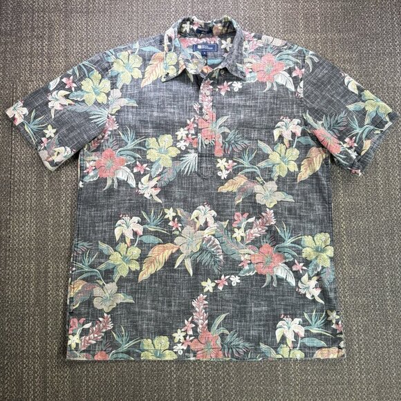 Reyn Spooner Hawaiian Shirt Floral Reverse Print - Picture 1 of 8
